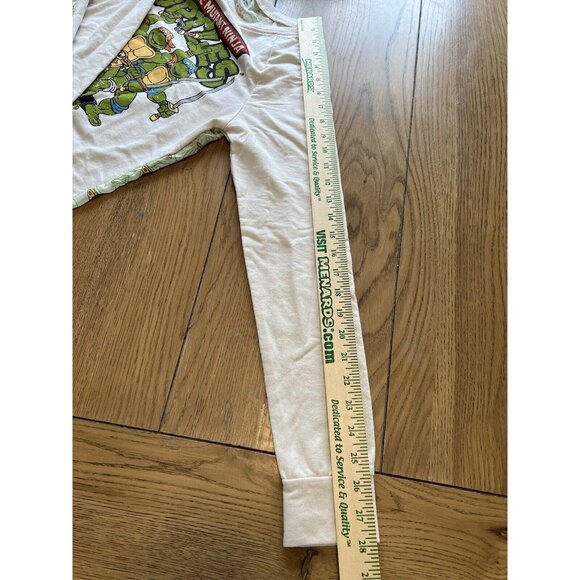 Ninja Turtle Two Sided Long Sleeve Shirt Pizza Back Sheer Size Medium Cartoon - Picture 8 of 12